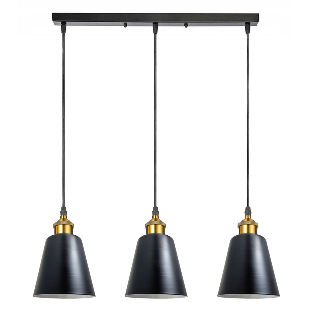 3 Head Black Vintage Industrial Ceiling Hanging Light Shade Loft Style Metal Ceiling Pendant~4059