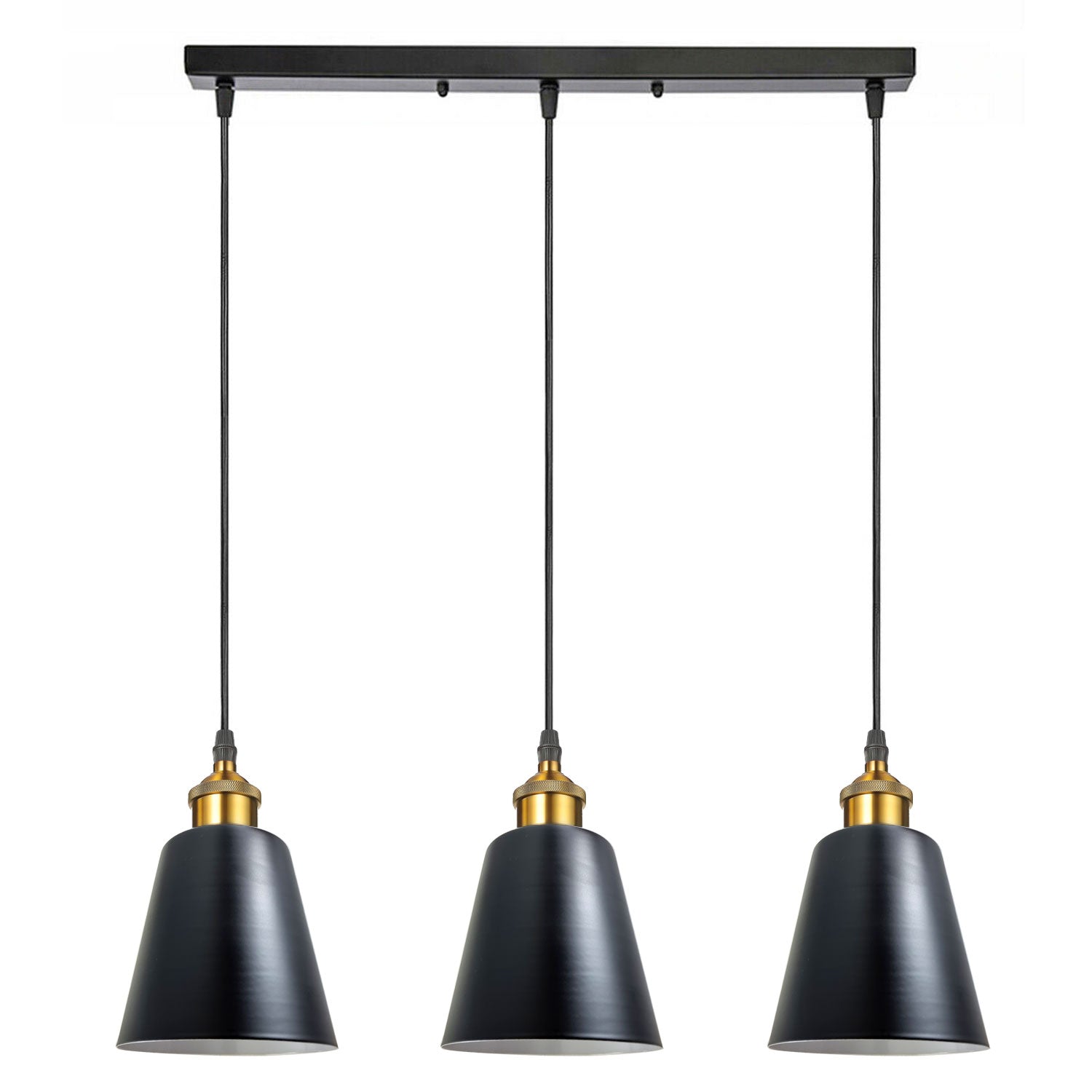 3 Head Black Vintage Industrial Ceiling Hanging Light Shade Loft Style Metal Ceiling Pendant~4059