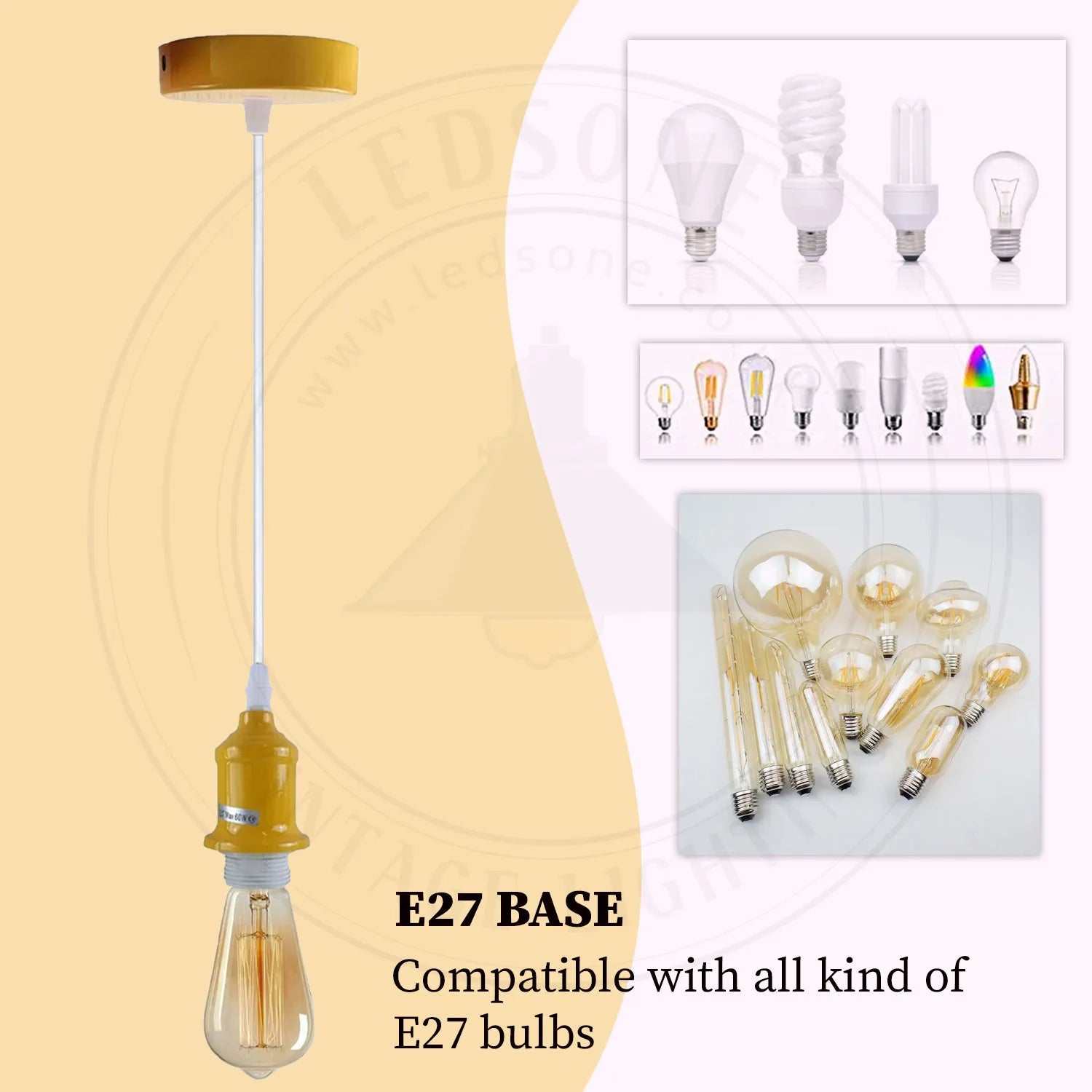2 Pack Industrial Pendant Light, lampshade Lamp Holder Ceiling Hanging Light~4270