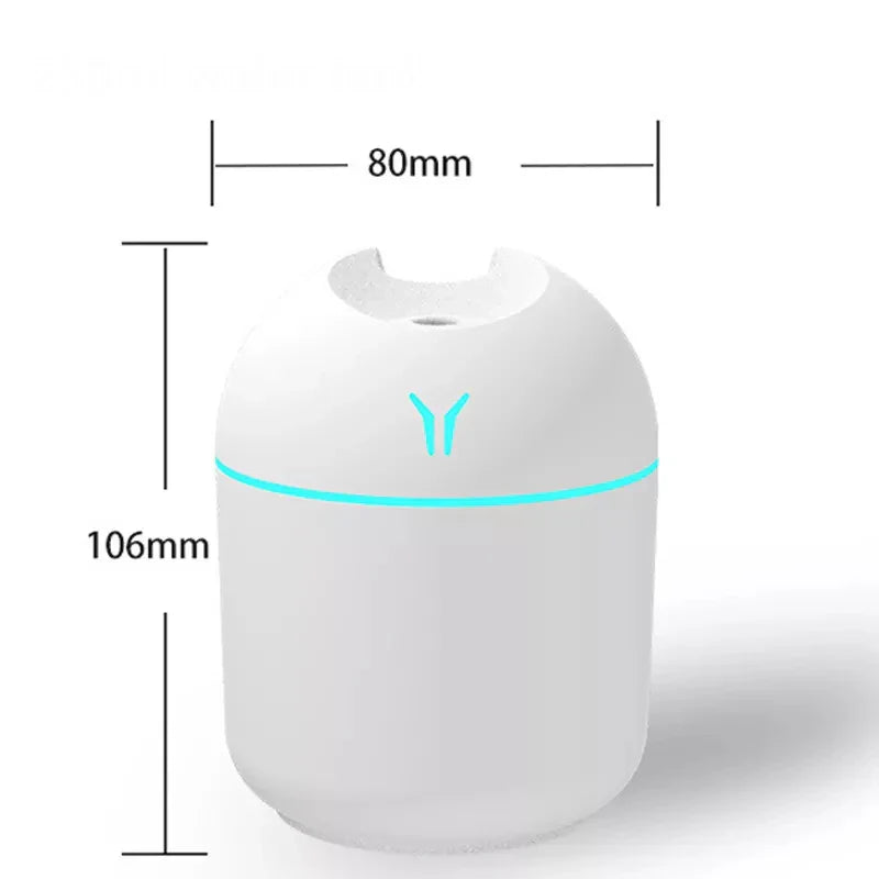 250Ml Mini Aroma Oil Diffuser & Humidifier With Led Night Lamp