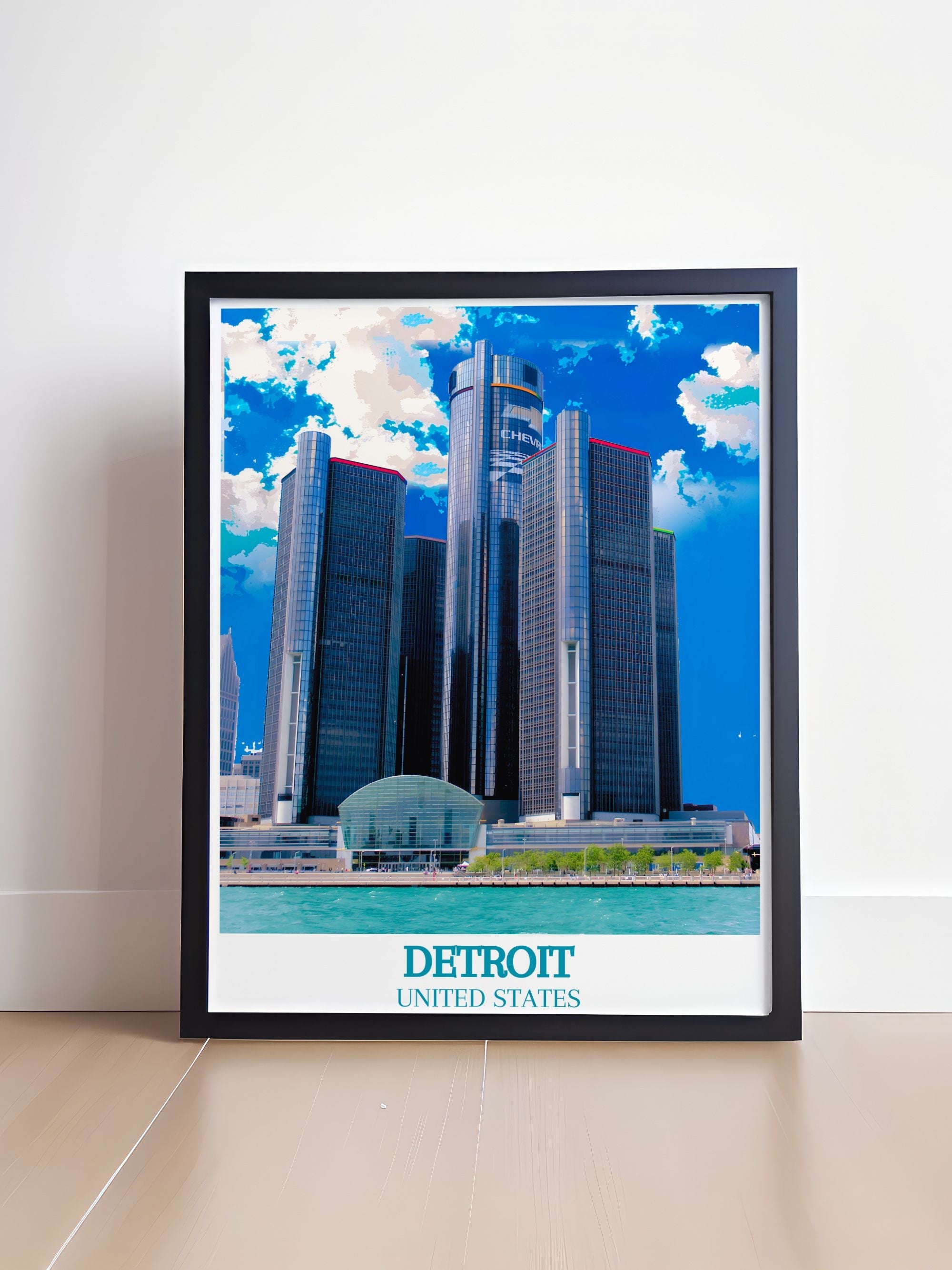 Detroit Wall Decor - The Renaissance Center Home Decor - USA Travel Posters