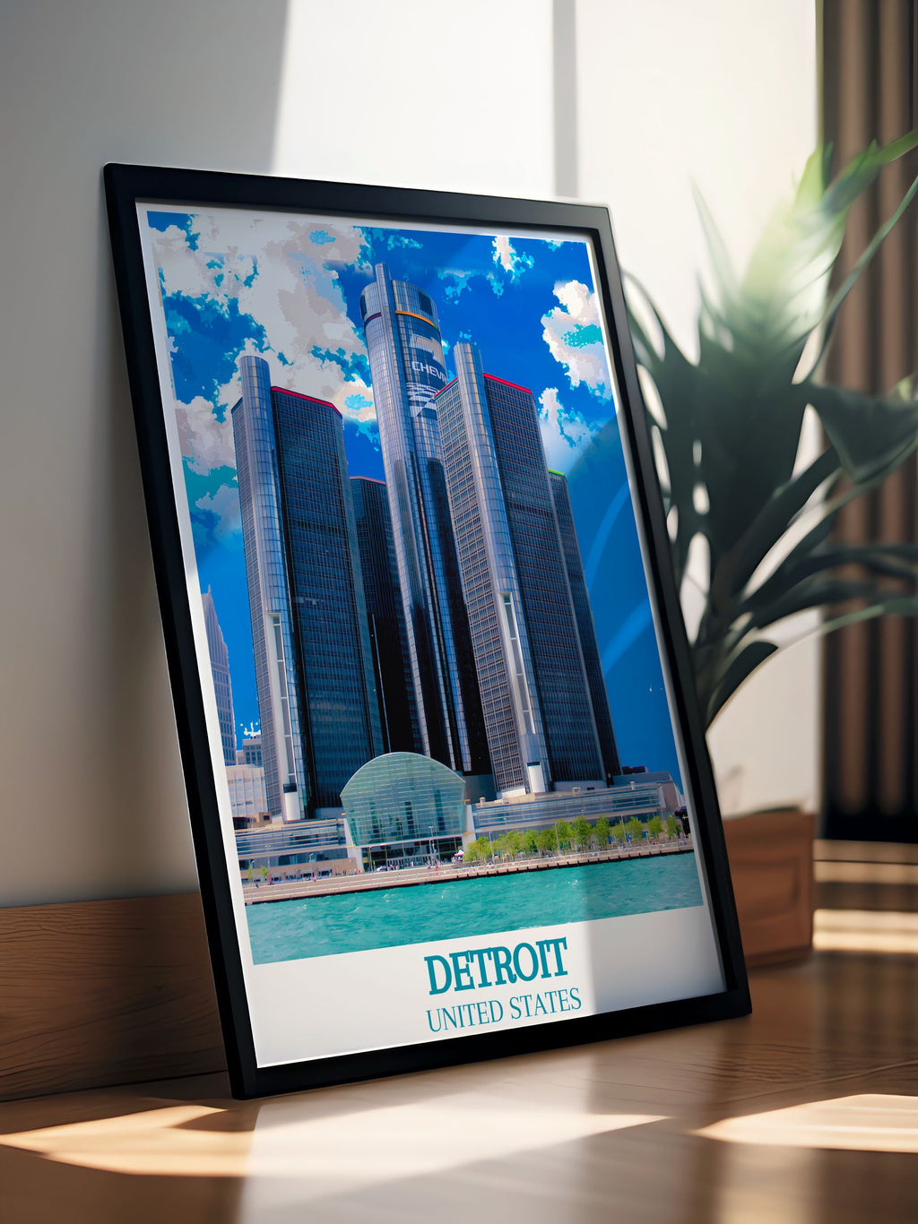Detroit Wall Decor - The Renaissance Center Home Decor - USA Travel Posters