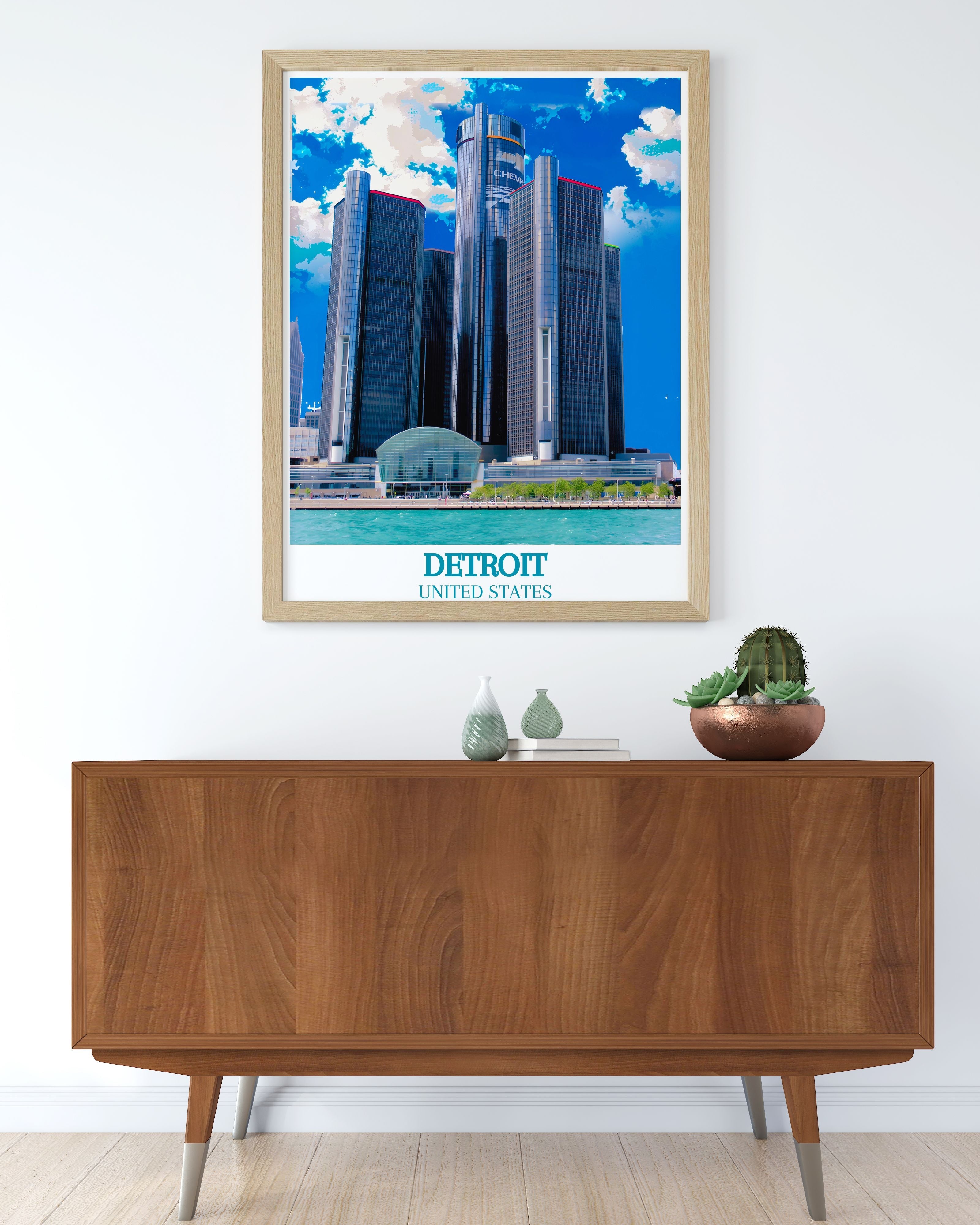 Detroit Wall Decor - The Renaissance Center Home Decor - USA Travel Posters