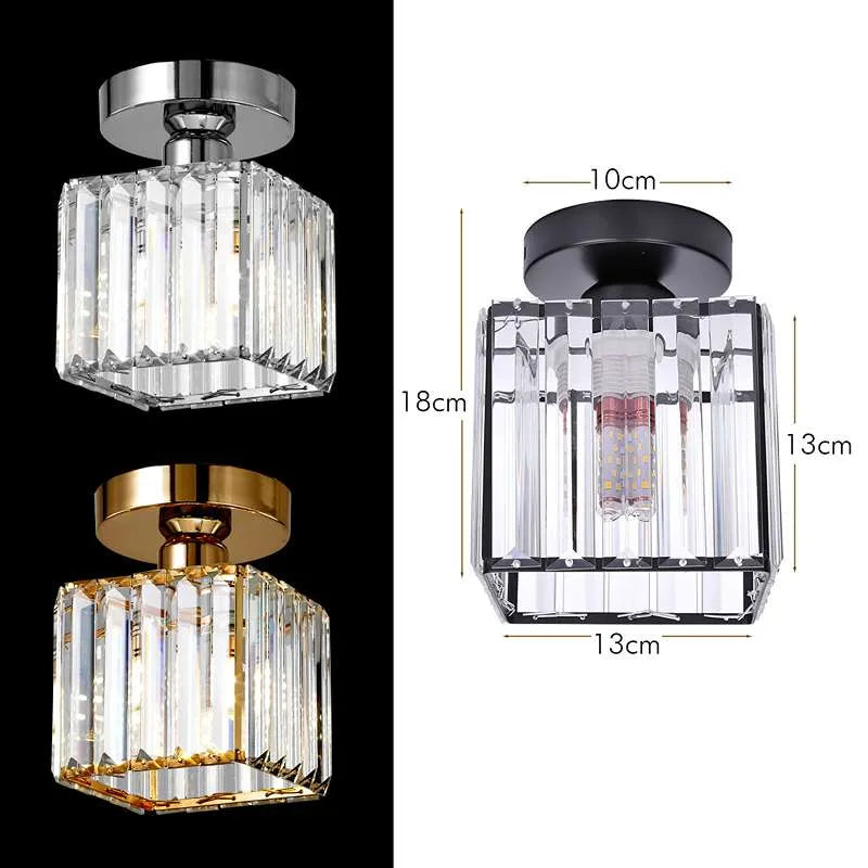 Square Glass Semi Flush Mount Ceiling Light ~4506