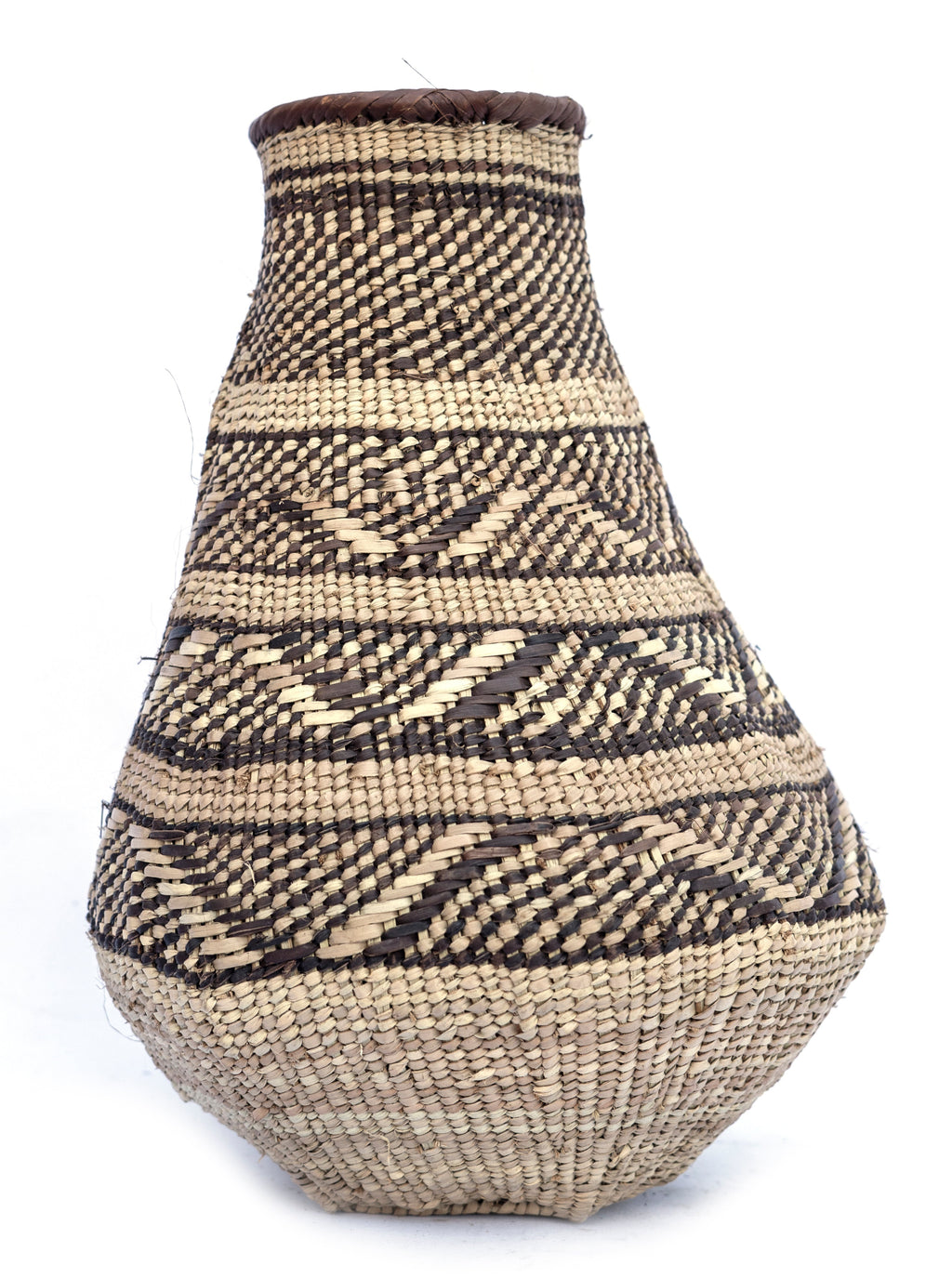 Tonga Buhera Natural Patterned Basket Vase - Various Sizes