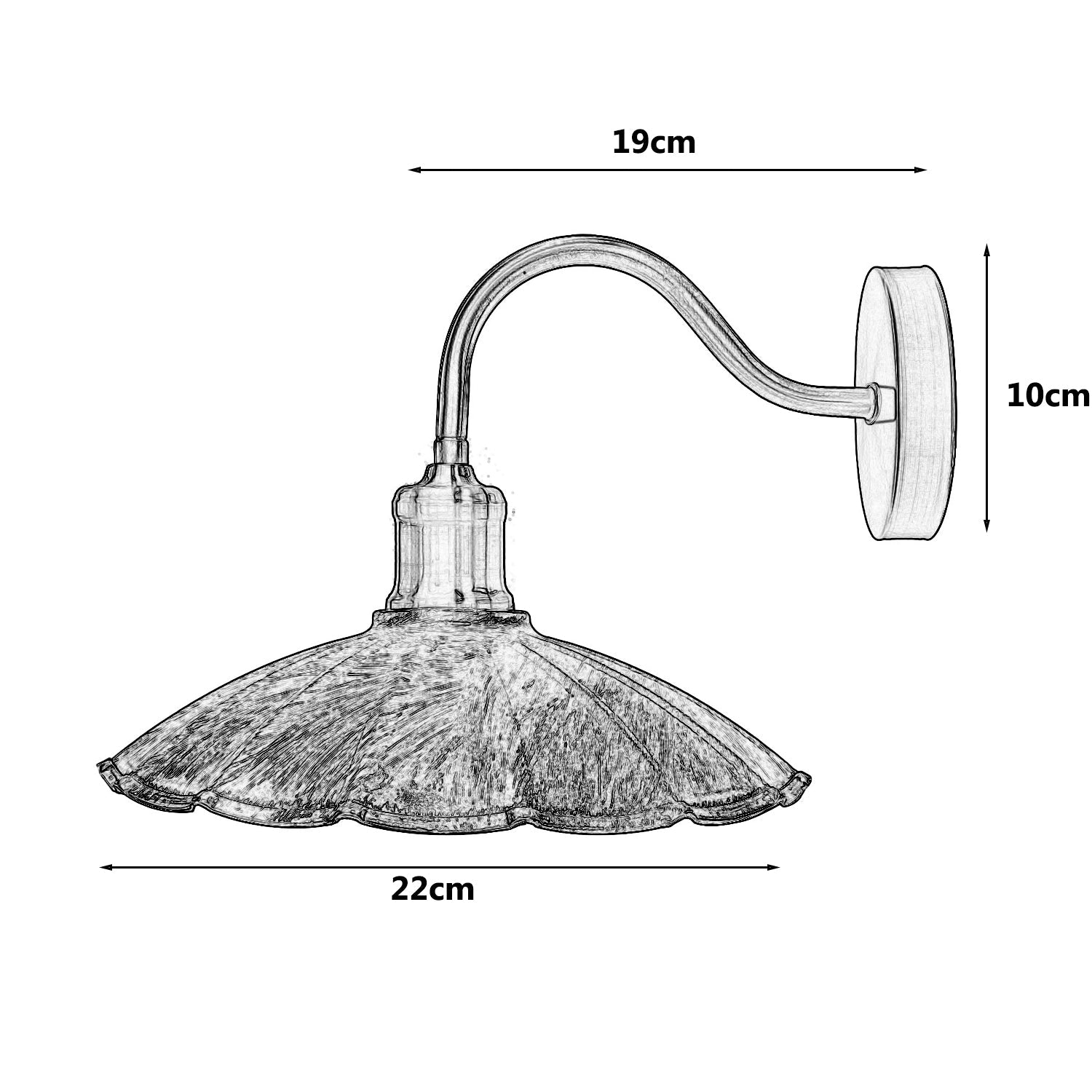 LEDSone industrial vintage Black Metal Wall Lights Shade Indoor Retro Wall Sconce Lighting~1501