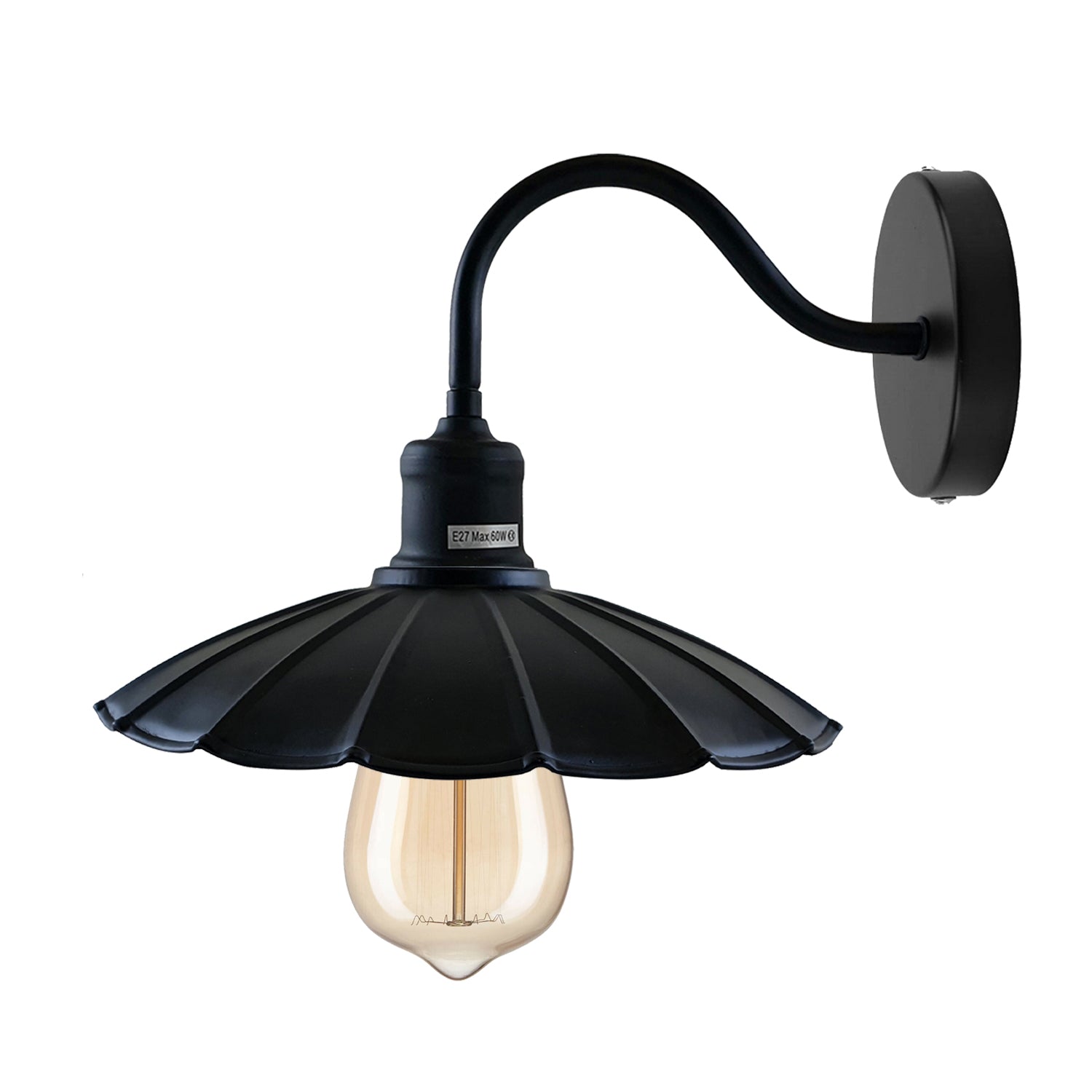 LEDSone industrial vintage Black Metal Wall Lights Shade Indoor Retro Wall Sconce Lighting~1501