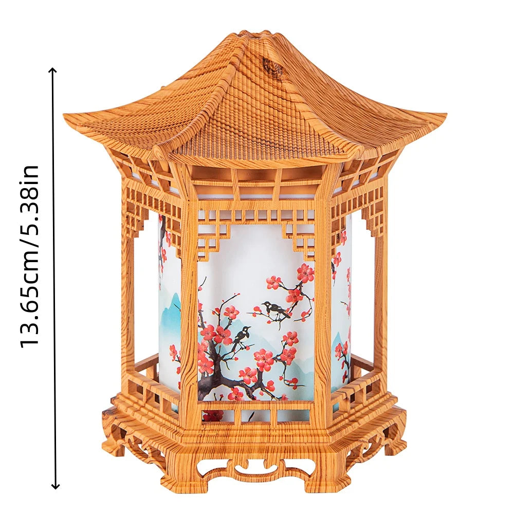 NNEOBA Pavilion Humidifier – Chinese Style Aroma Diffuser with Night Light