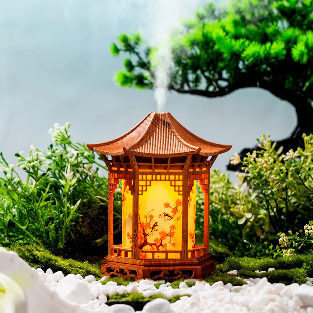 NNEOBA Pavilion Humidifier – Chinese Style Aroma Diffuser with Night Light