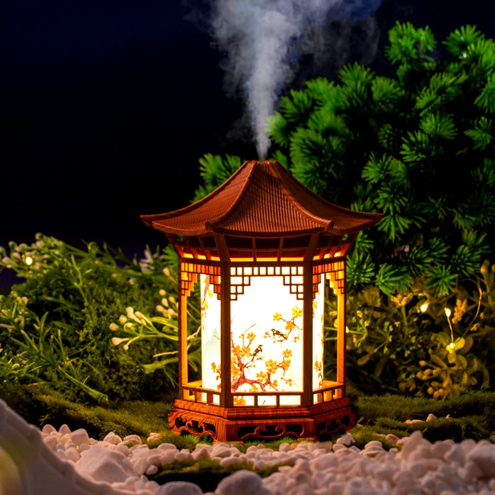 NNEOBA Pavilion Humidifier – Chinese Style Aroma Diffuser with Night Light