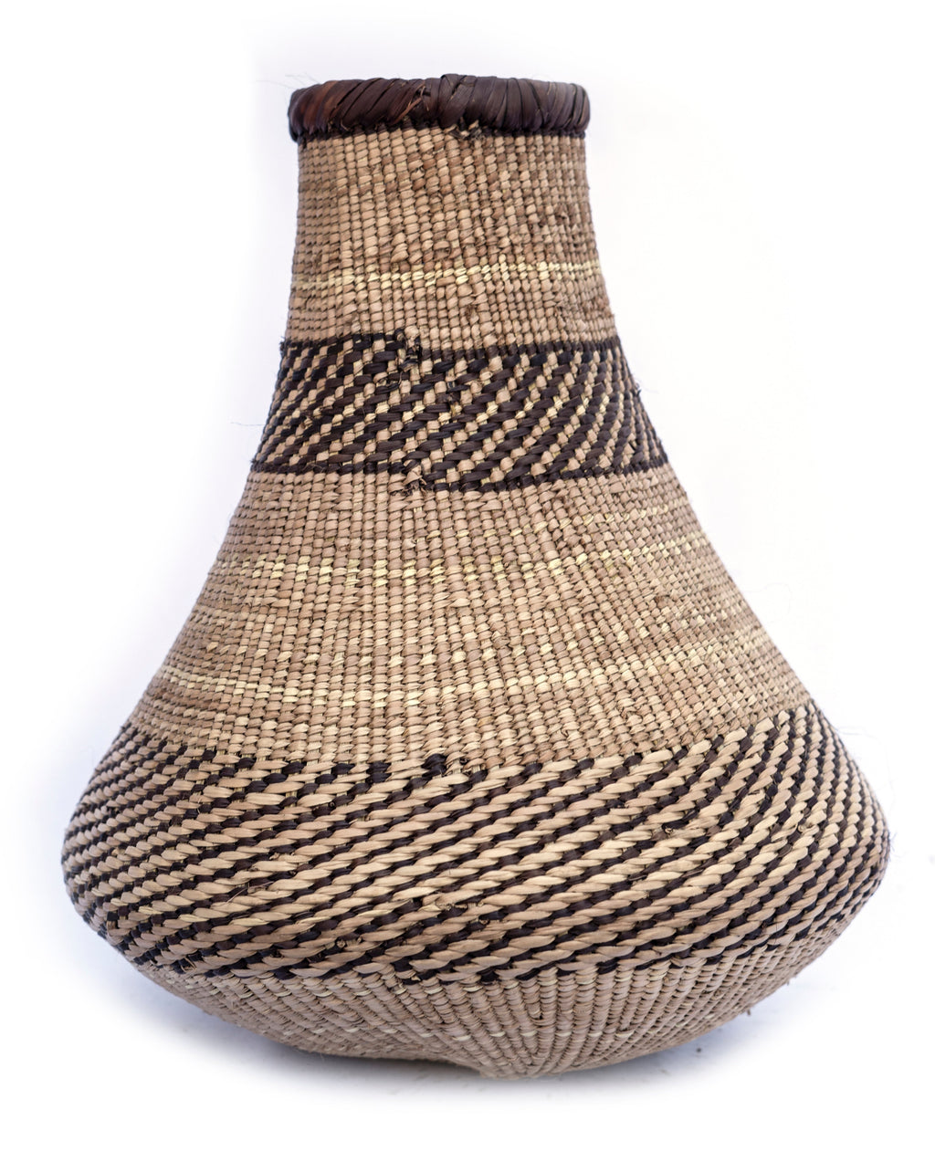 Tonga Buhera Natural Patterned Basket Vase - Various Sizes