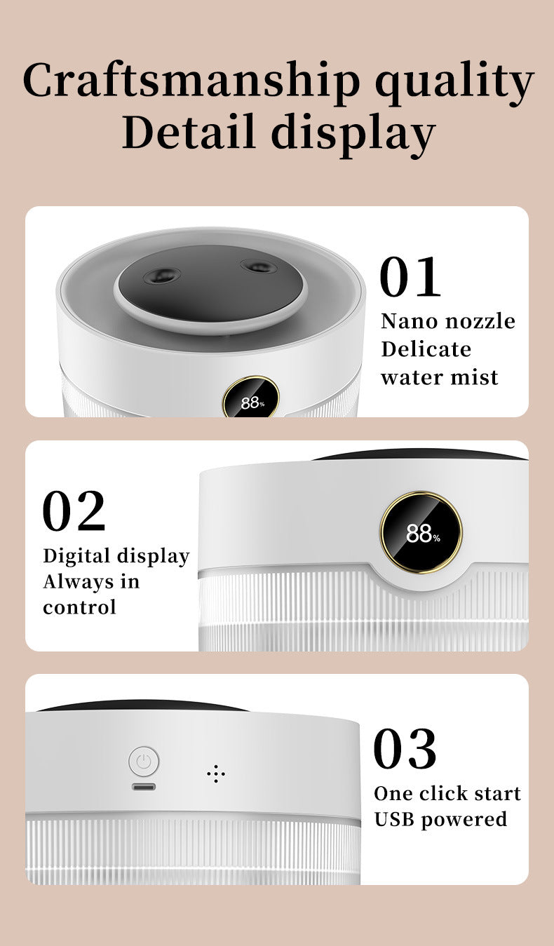 NNEDSZ 2000ML Large Capacity Humidifier with LED Display - Silent Cool Mist Air Humidifier for Home and Office