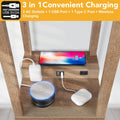 Solid Oak Shelving Floor Lamp With Wireless Charger