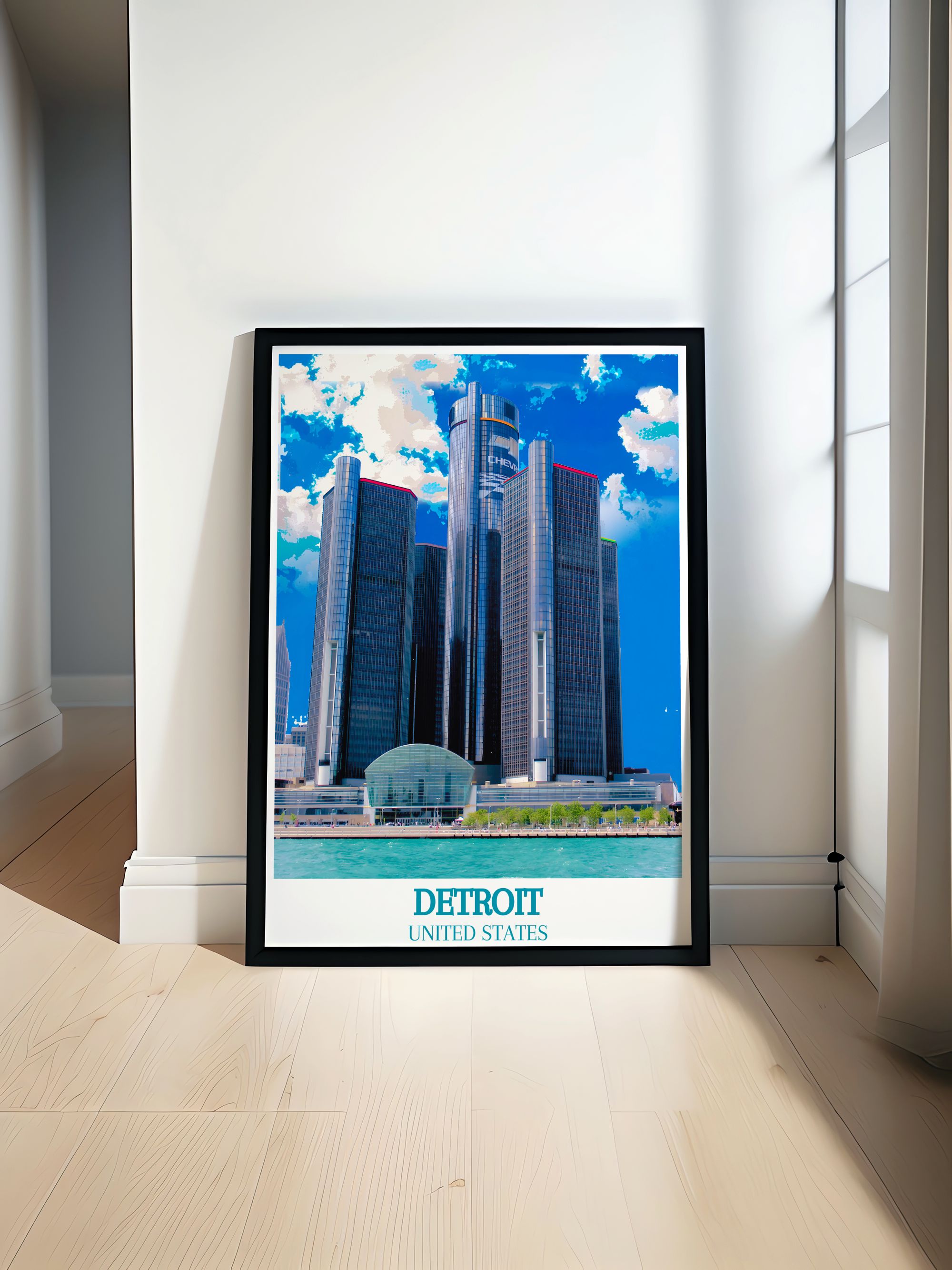 Detroit Wall Decor - The Renaissance Center Home Decor - USA Travel Posters