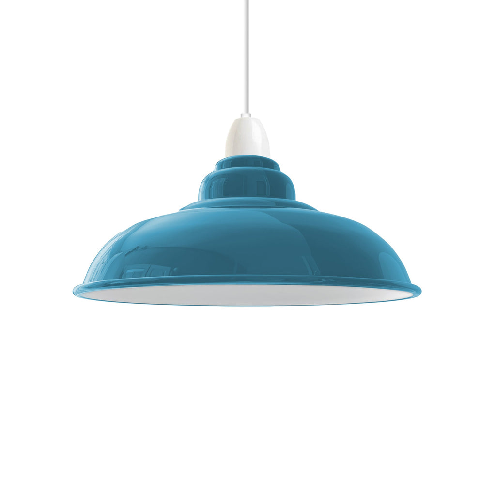 Cyan Blue Gloss Modern Metal Indoor Home Light Lampshade~1084