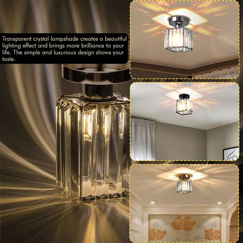 Square Glass Semi Flush Mount Ceiling Light ~4506