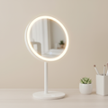 LED Touch-Control Vanity Mirror in White, Pink and Black on a neutral background