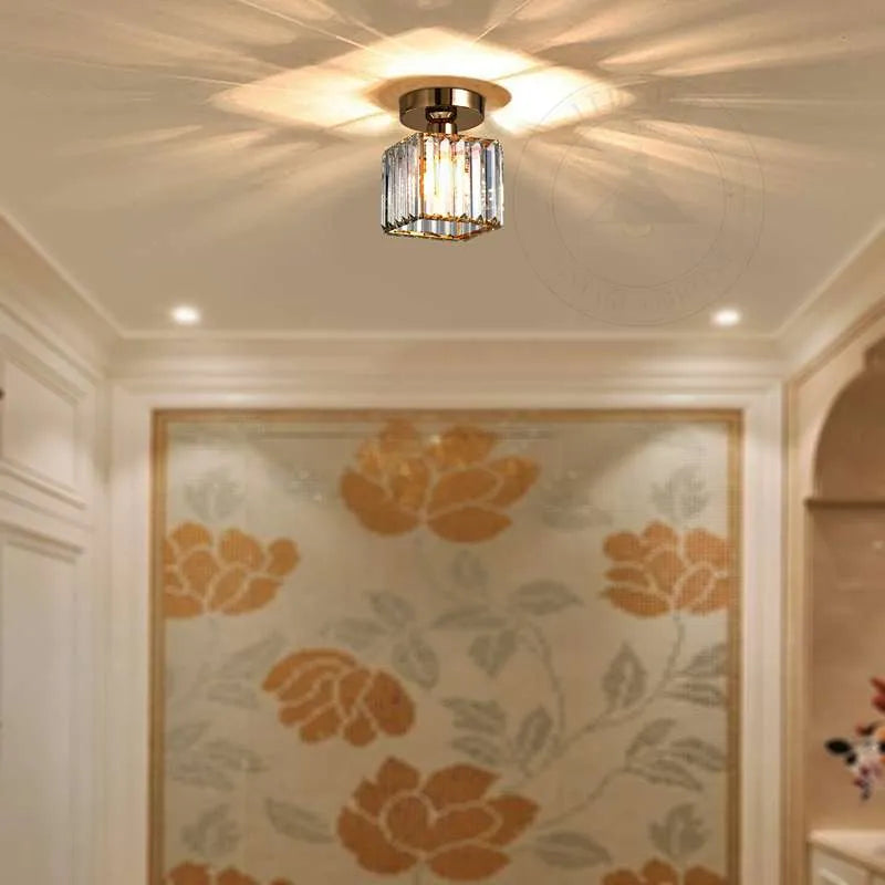 Square Glass Semi Flush Mount Ceiling Light ~4506