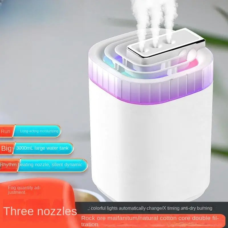 Silent Rhythm Humidifier 3L Three Spout Home Office