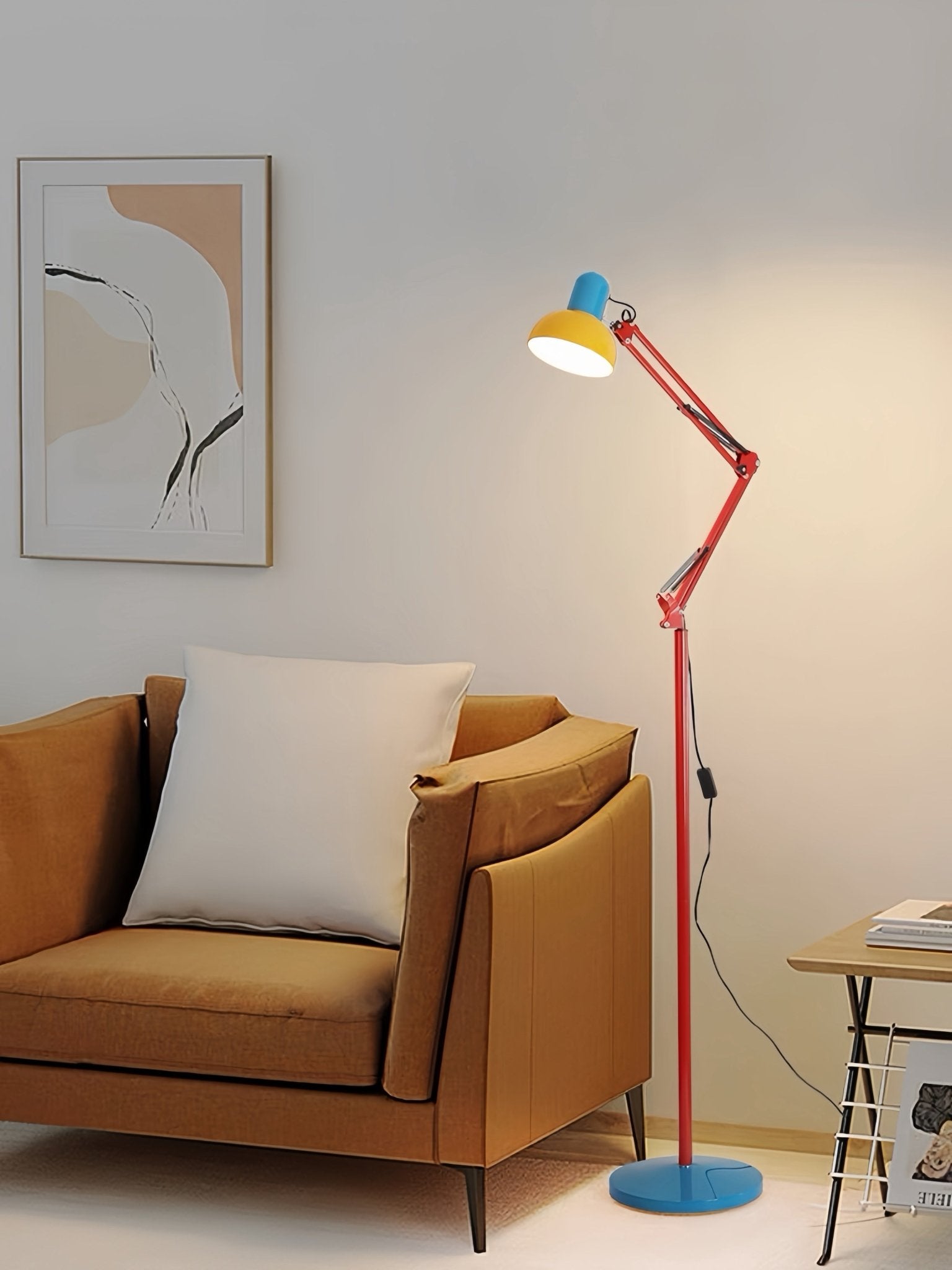 Memphis Retro Tall Metal Floor Lamp - Full Spectrum Eye Protection LED Reading Light