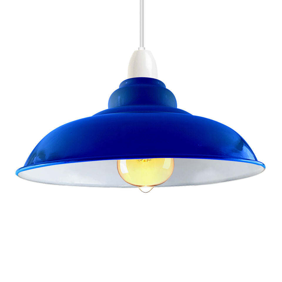 Navy blue Colour Gloss Modern Metal Indoor Home Light Lampshade~4978
