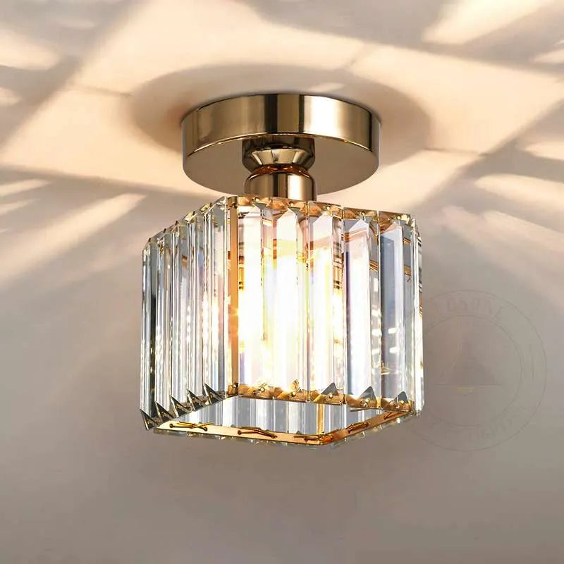 Square Glass Semi Flush Mount Ceiling Light ~4506
