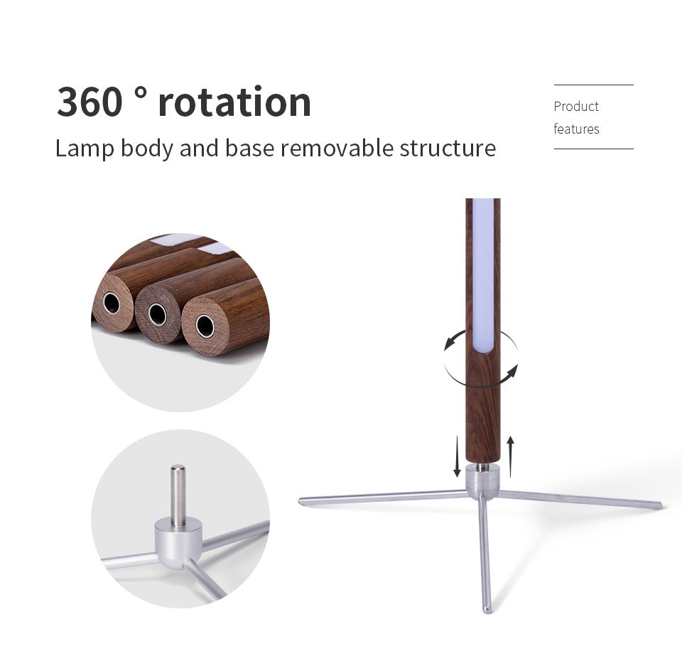 Vertical Solid Wood Floor Lamp